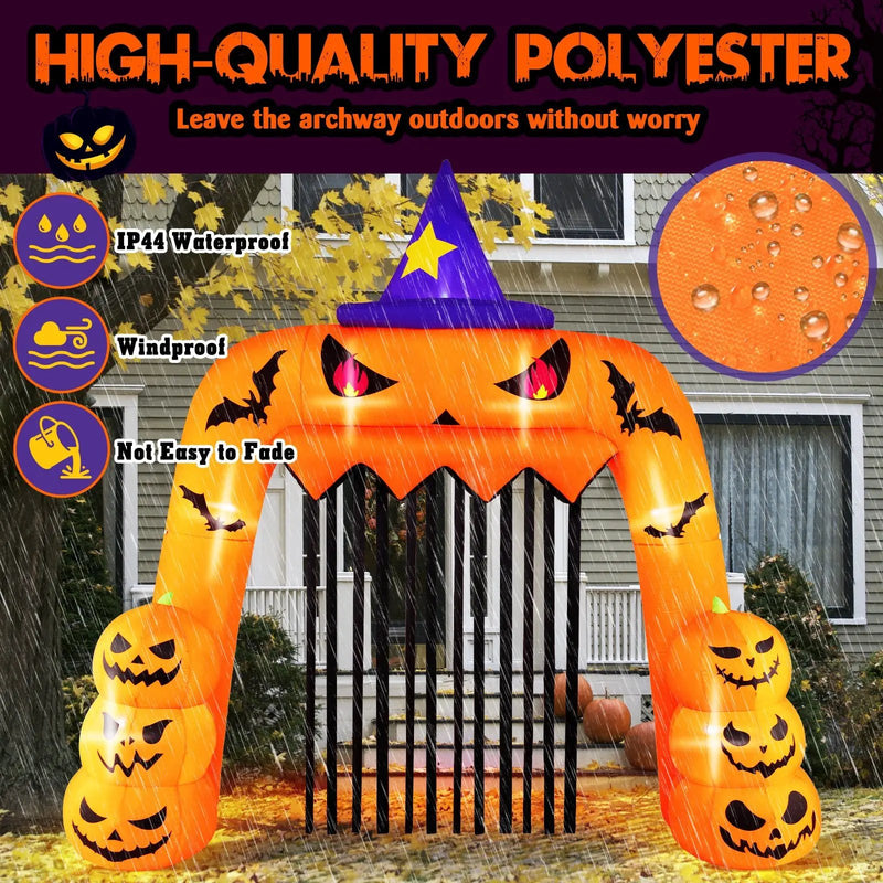 Halloween Inflatable Pumpkin Archway with Stakes and Water Bags by DirectDeals