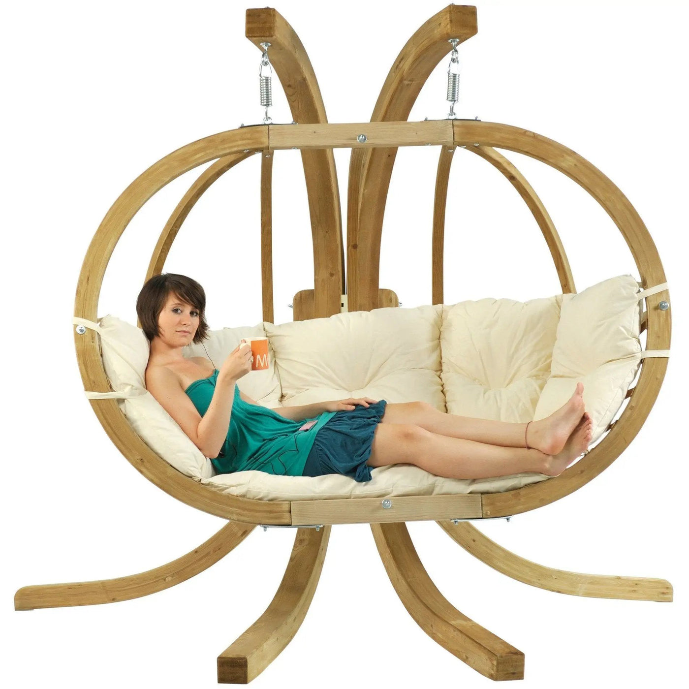 Amazonas Globo Royal Double Seater Hanging Chair with Cushions & Stand Set by Outdoor-USA®
