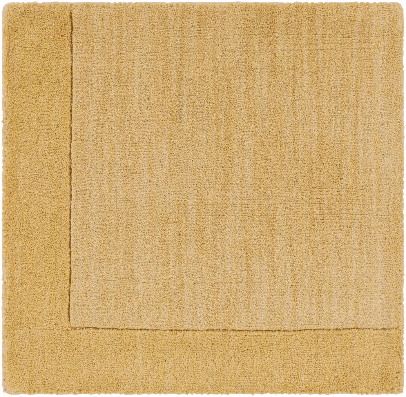 Bordered Solid Camel Yellow Wool Rug by Boutique Rugs