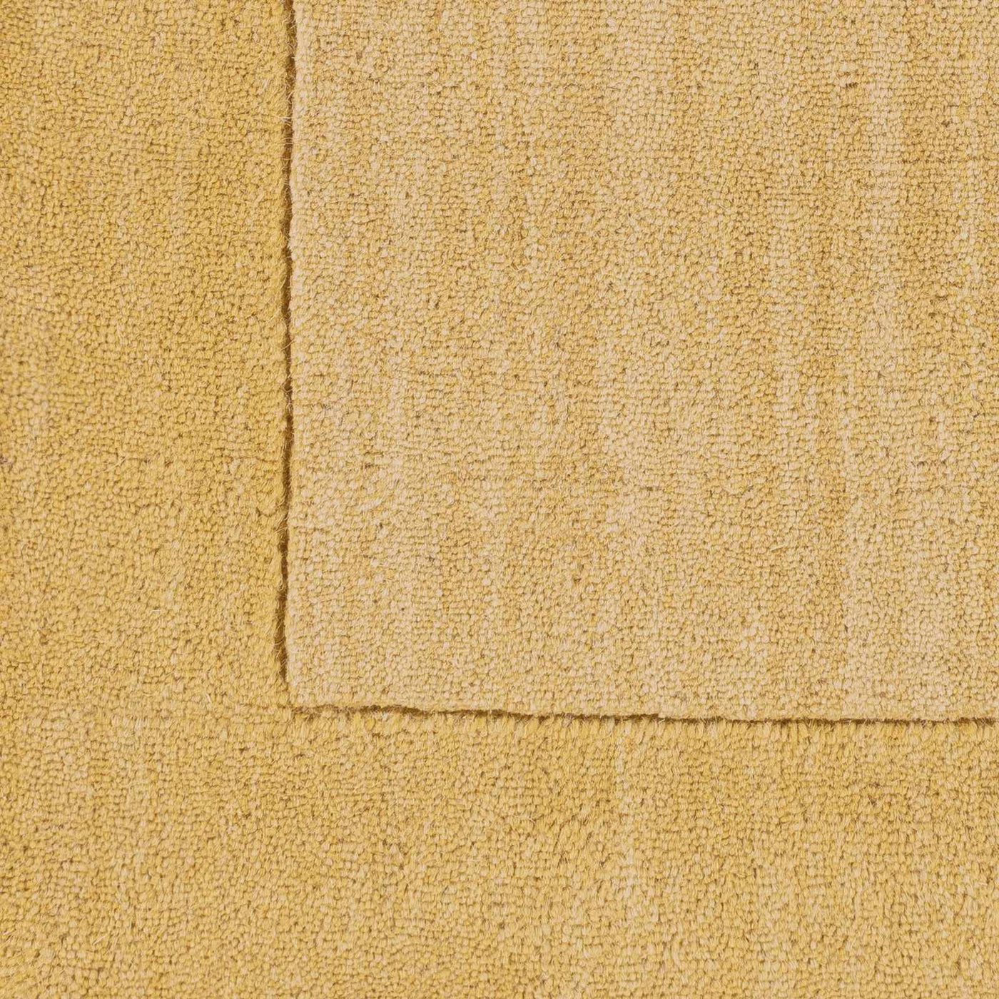 Bordered Solid Camel Yellow Wool Rug by Boutique Rugs