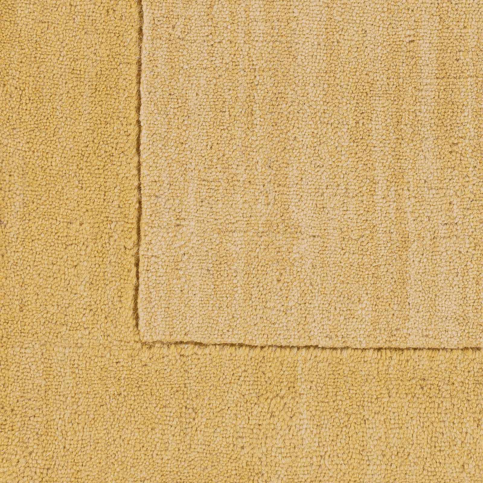 Bordered Solid Camel Yellow Wool Rug by Boutique Rugs