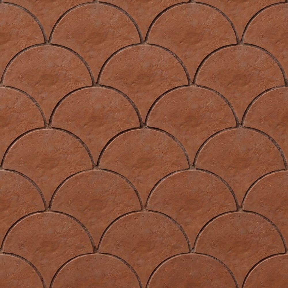Hand Made Fan Terracotta Tiles 8 Terracotta 8x8 Tiles