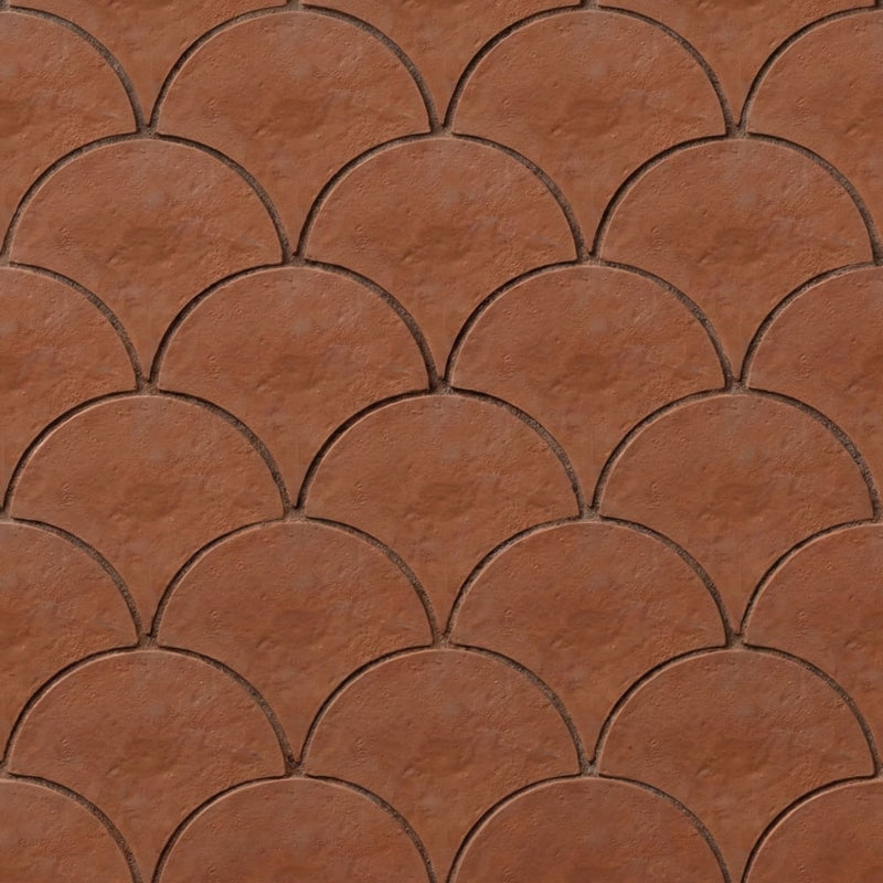 Hand Made Fan Terracotta Tiles 8 Terracotta 8x8 Tiles