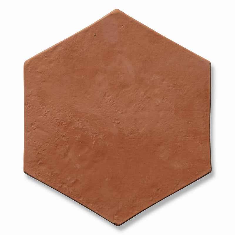 Hand Made Matte Hexagon 8 Terracotta Tiles 8 Terracotta Matte 8x8 Tiles