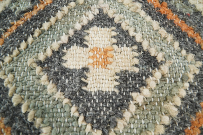 Hand Woven Boho Rust and Charcoal Jute and Wool Tribal Accent Pillow, Cushion | PL11 by The Rug Decor