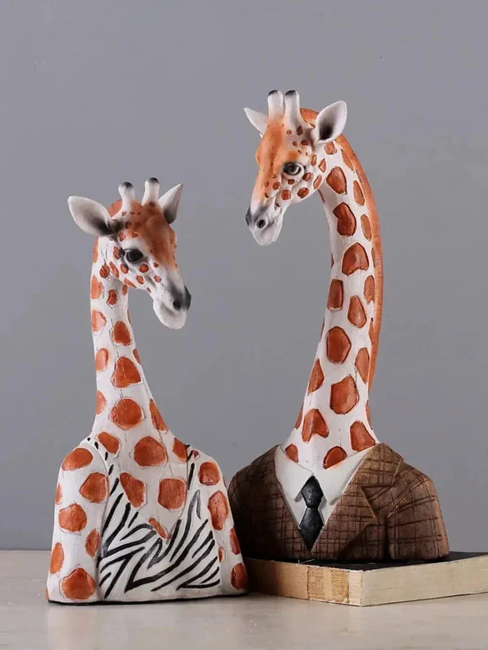 Elegant Giraffe Gentleman Sculpture Decorative Figurine by House Of Avana