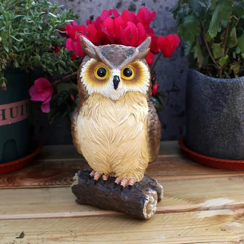 Handcrafted Owl Statue Garden Decor - Rustic Outdoor Sculpture by House Of Avana