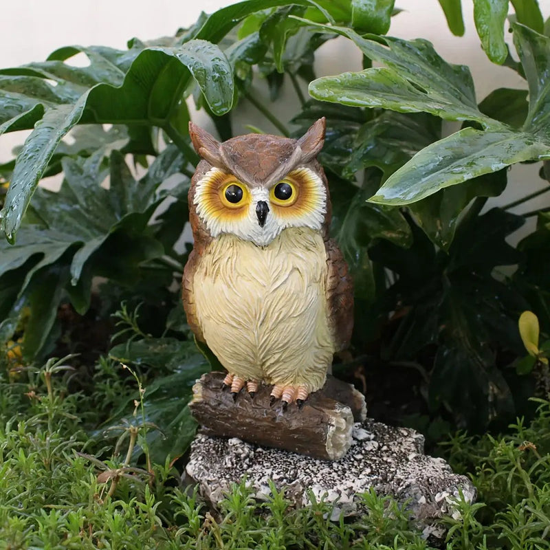 Handcrafted Owl Statue Garden Decor - Rustic Outdoor Sculpture by House Of Avana