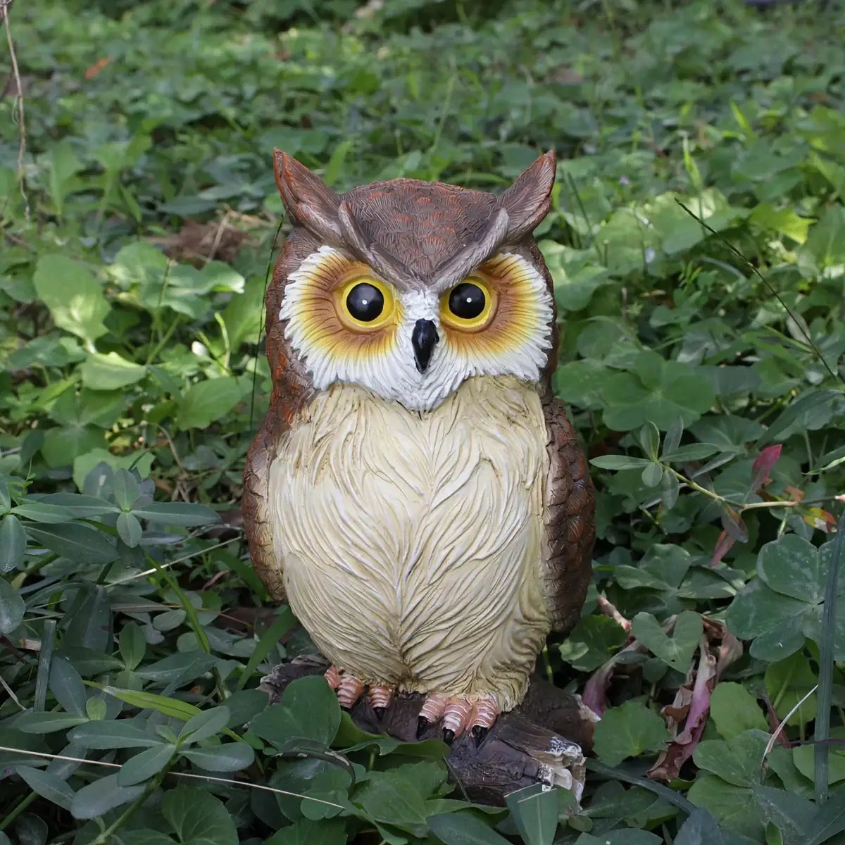 Handcrafted Owl Statue Garden Decor - Rustic Outdoor Sculpture by House Of Avana