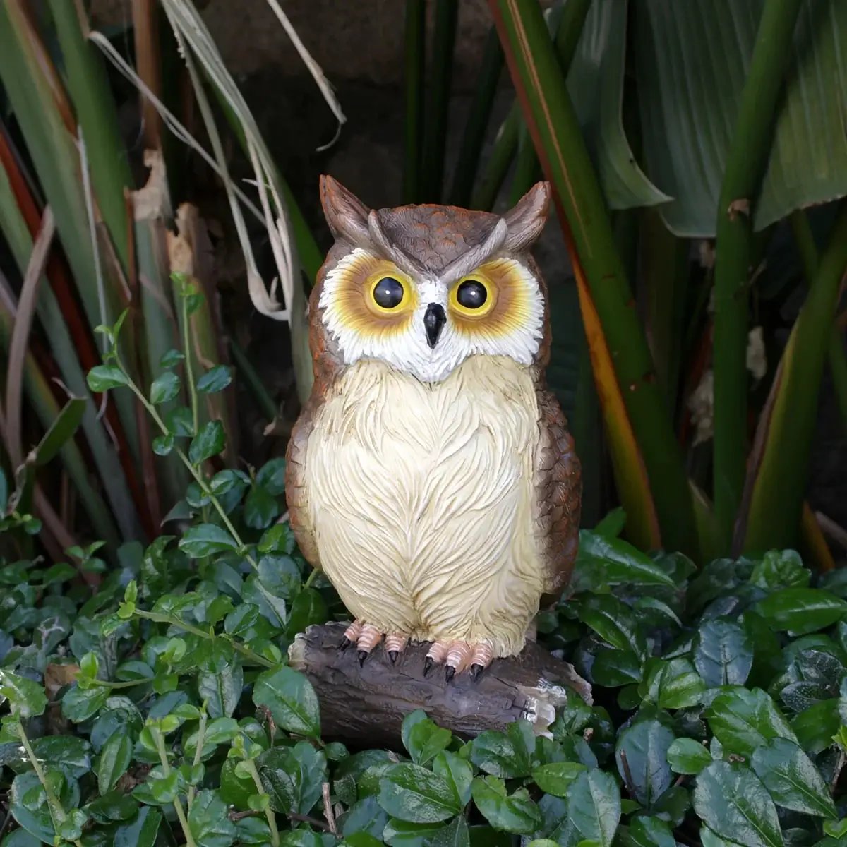 Handcrafted Owl Statue Garden Decor - Rustic Outdoor Sculpture by House Of Avana