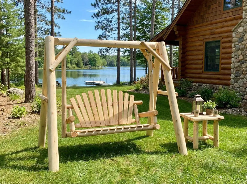 Handcrafted Patio Wooden Swing by Cedar Creek Rustic Furniture