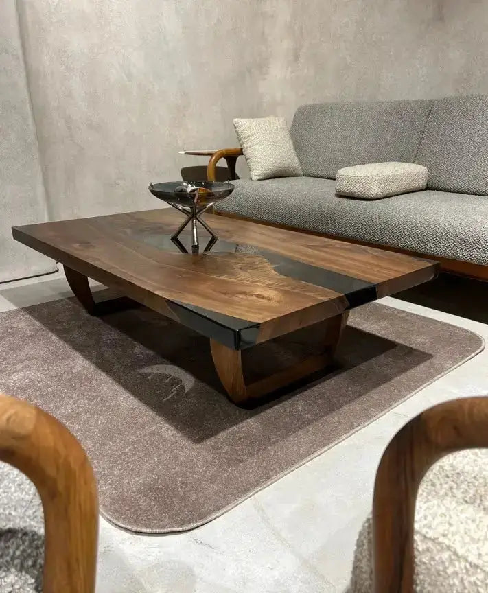 Resin Coffee Table With Walnut Legs by Gizz