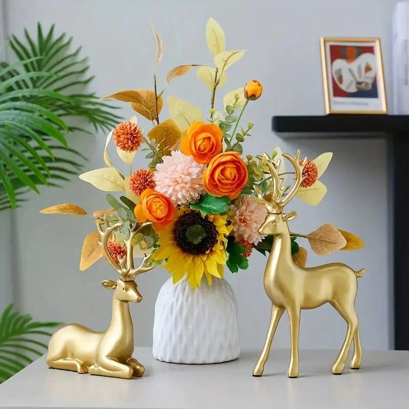 Handmade Ceramic Deer Figurines for Christmas Home Decor by House Of Avana