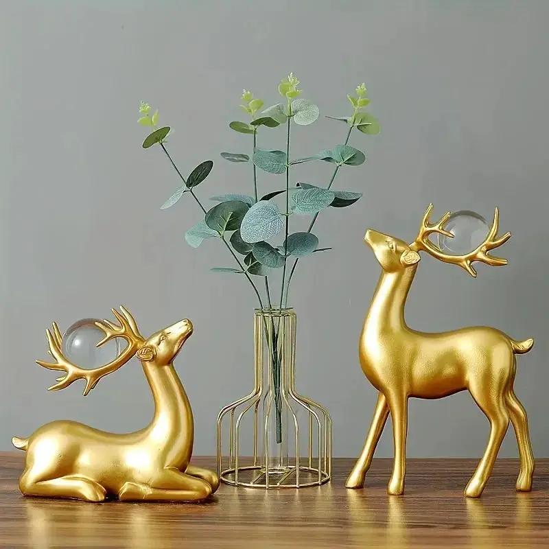 Handmade Ceramic Deer Figurines for Christmas Home Decor by House Of Avana