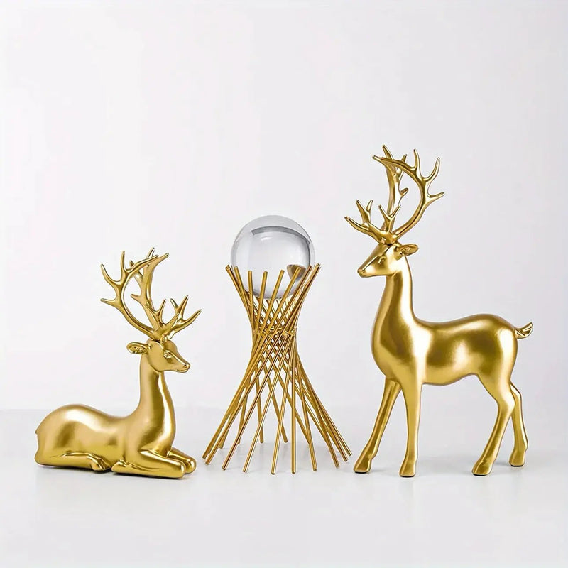 Handmade Ceramic Deer Figurines for Christmas Home Decor by House Of Avana