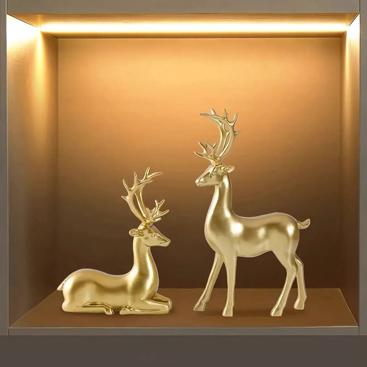 Handmade Ceramic Deer Figurines for Christmas Home Decor by House Of Avana