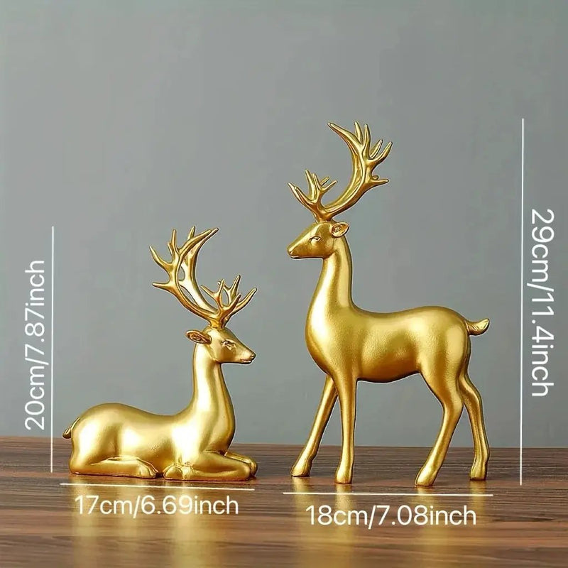 Handmade Ceramic Deer Figurines for Christmas Home Decor by House Of Avana