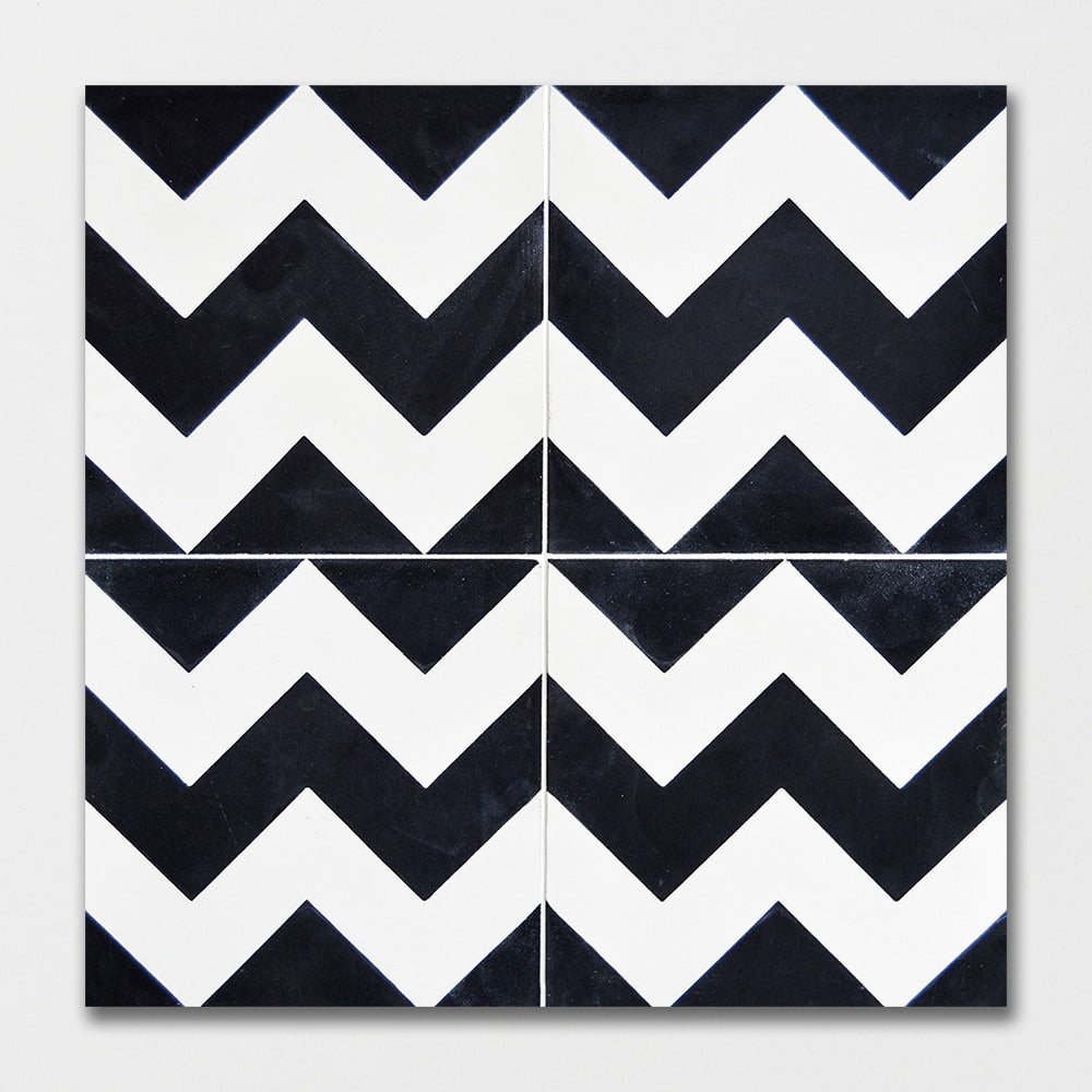 Handmade Chevron Honed Cement Tiles 8x8 Cement Honed 8x8 Tiles — 2