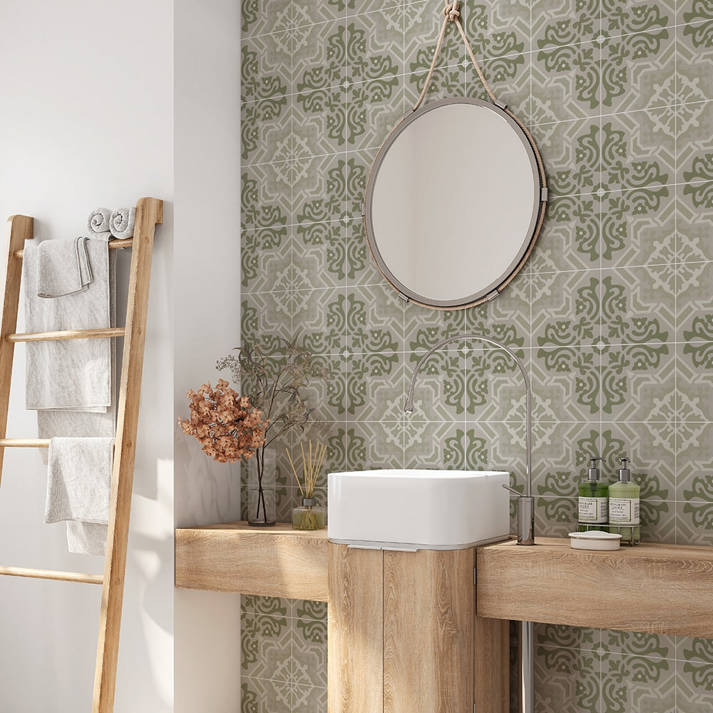 Handmade Khaki Honed Cement Tiles 8x8 Cement Honed 8x8 Tiles — 2