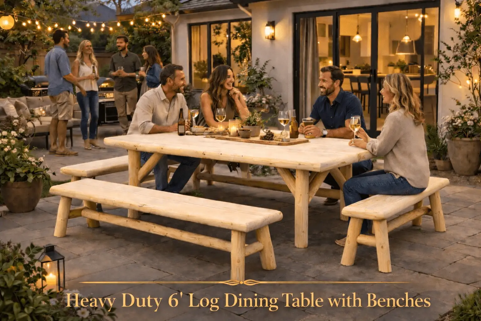 Handmade Rustic Outdoor Picnic Table by Cedar Creek Rustic Furniture