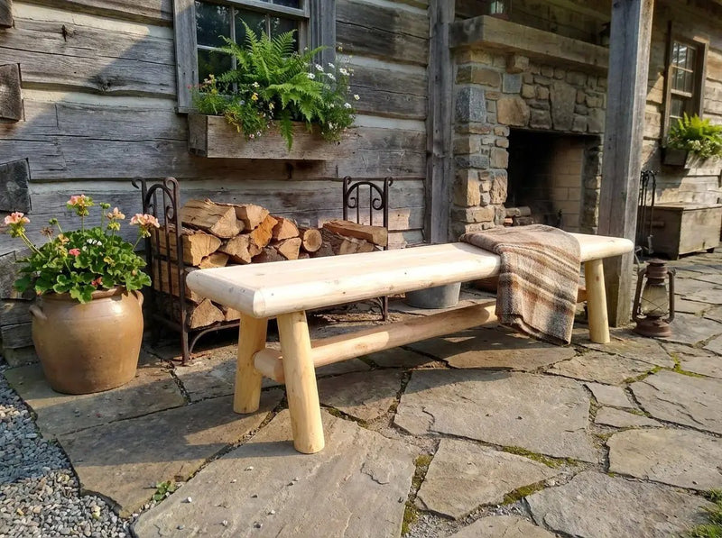 Handmade Solid Wooden Bench by Cedar Creek Rustic Furniture