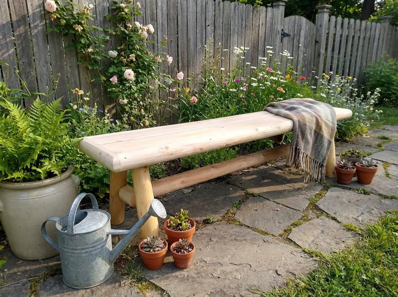 Handmade Solid Wooden Bench by Cedar Creek Rustic Furniture