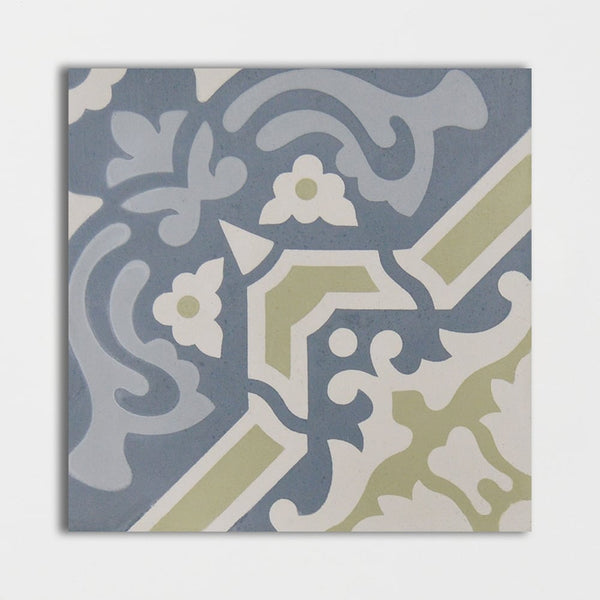 Handmade Tourmaline Blend Honed Cement Tiles 8x8