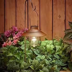 Hanging Solar Lantern with Shepherd Hook 31 Inch by Outdoor Solar Outlet