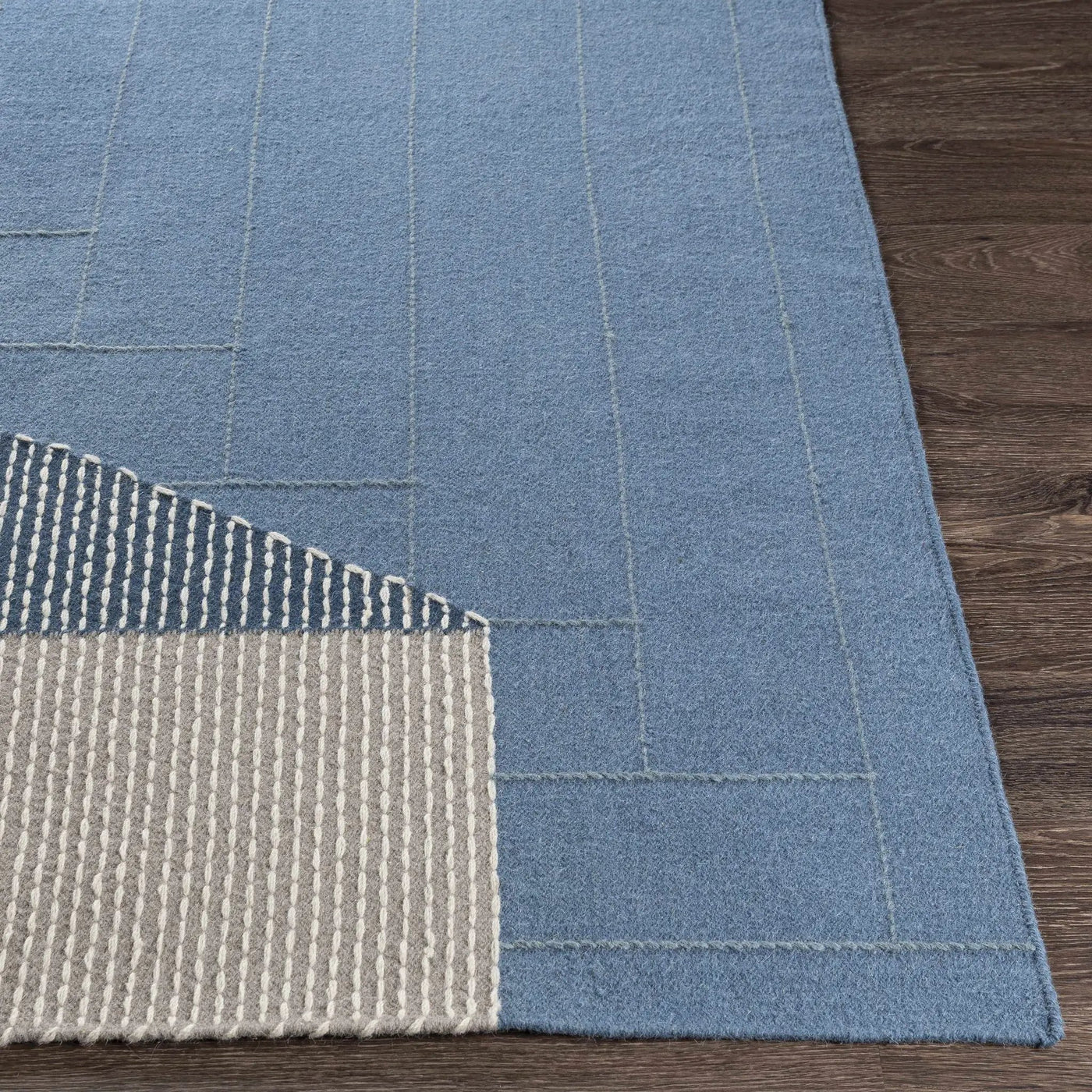 Blue Hanwood Wool Blend Braided Area Rug - Clearance by Boutique Rugs