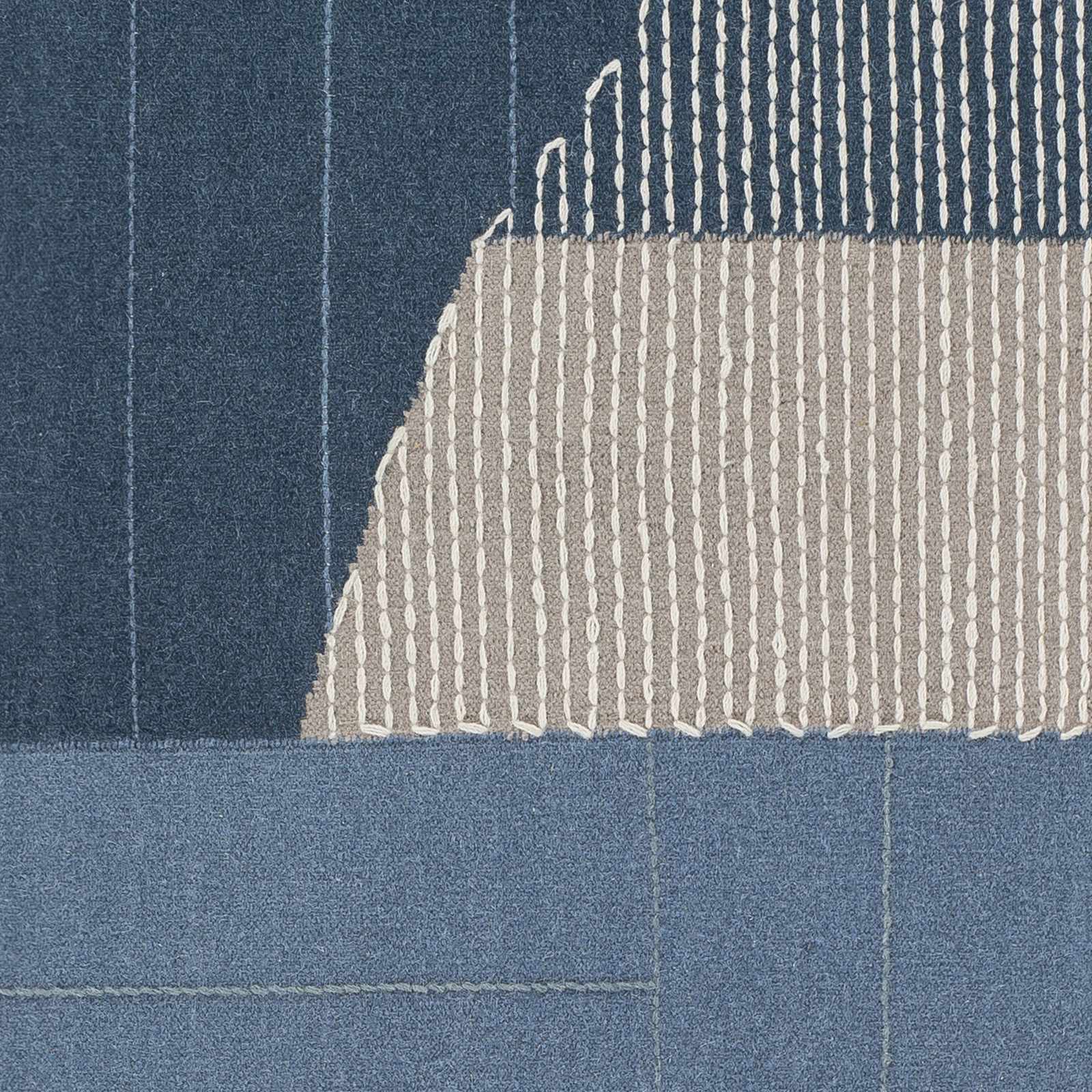 Blue Hanwood Wool Blend Braided Area Rug - Clearance by Boutique Rugs