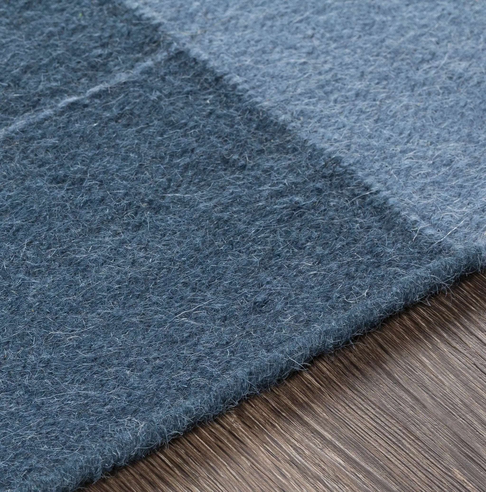 Blue Hanwood Wool Blend Braided Area Rug - Clearance by Boutique Rugs