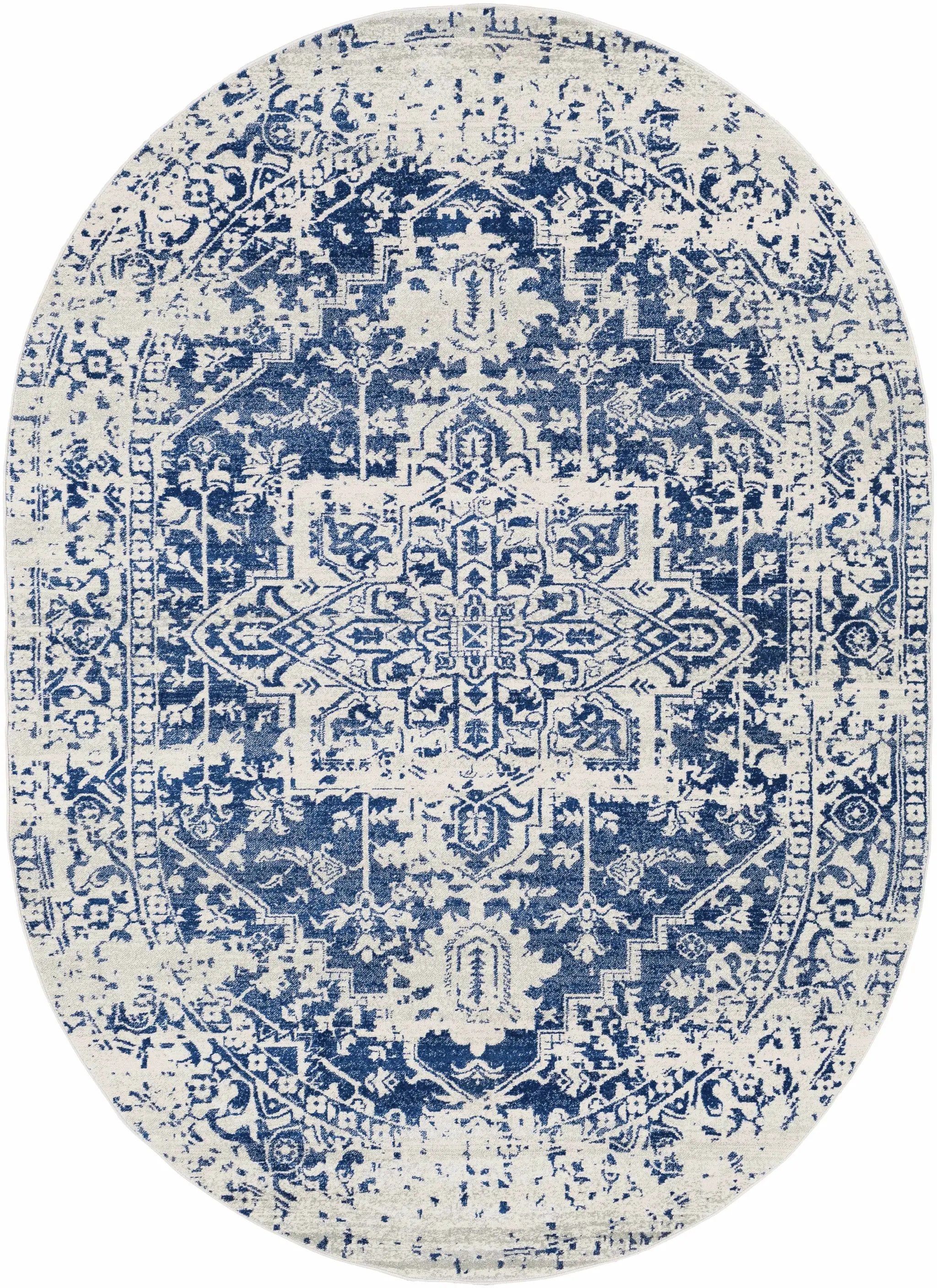 Rachel Navy Area Rug by Hauteloom