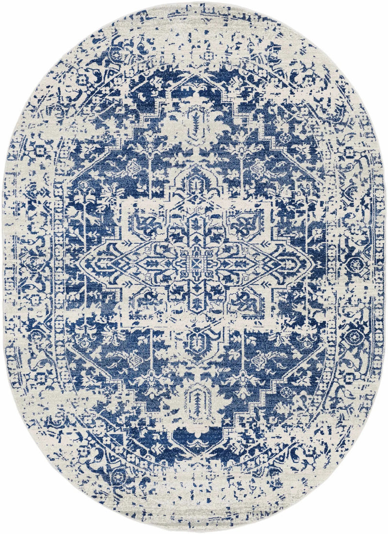 Rachel Navy Area Rug by Hauteloom