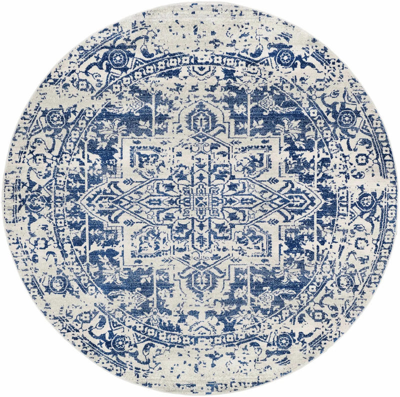 Rachel Navy Area Rug by Hauteloom