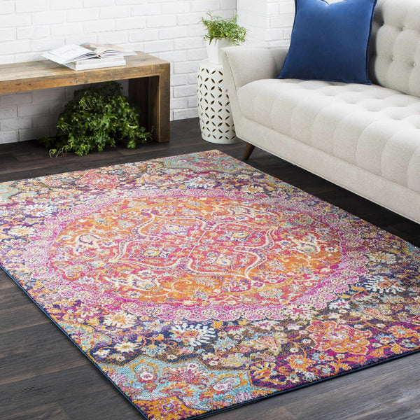 Burnt Orange Ojus Area Rug, installed in a room 2
