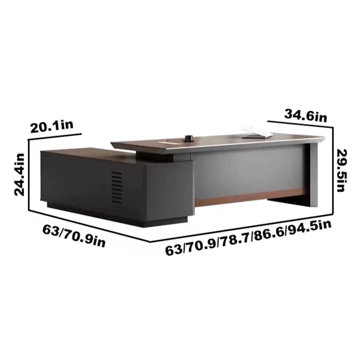 Elgin · Modern L-Shaped Executive Desk by Arc Grove
