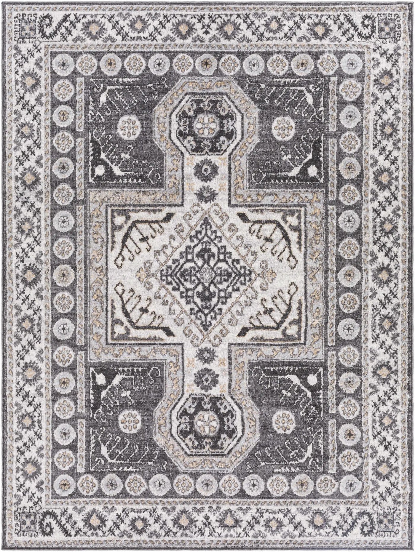 Harrah Gray Cross Rug - Clearance by Boutique Rugs