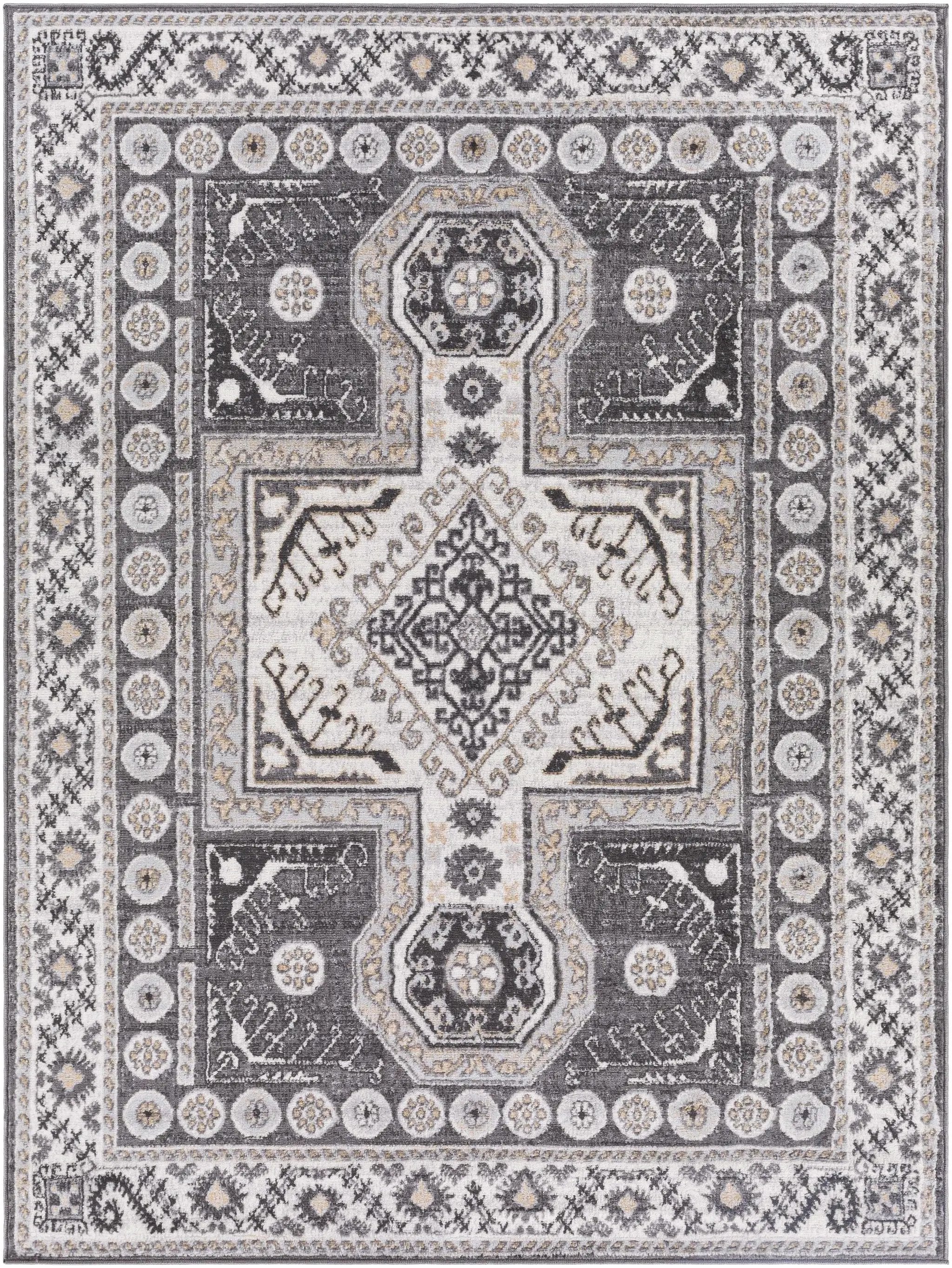 Harrah Gray Cross Rug - Clearance by Boutique Rugs