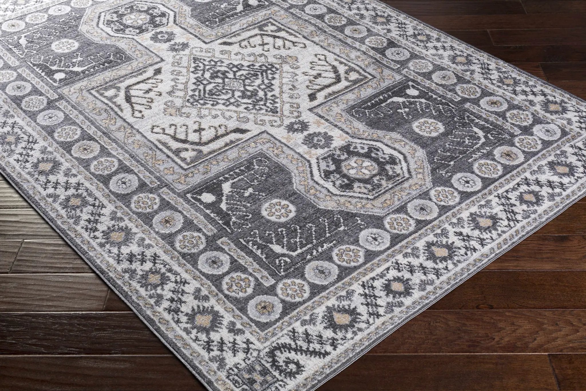 Harrah Gray Cross Rug - Clearance by Boutique Rugs