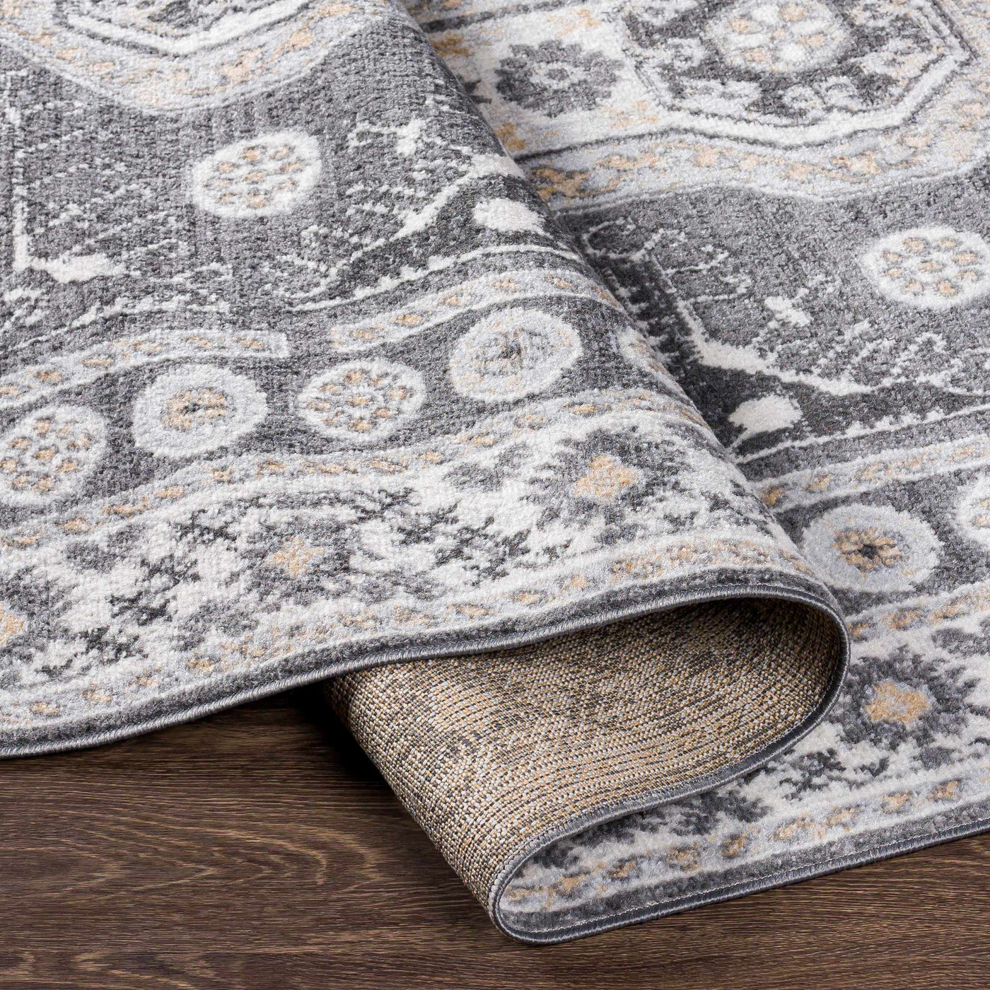 Harrah Gray Cross Rug - Clearance by Boutique Rugs