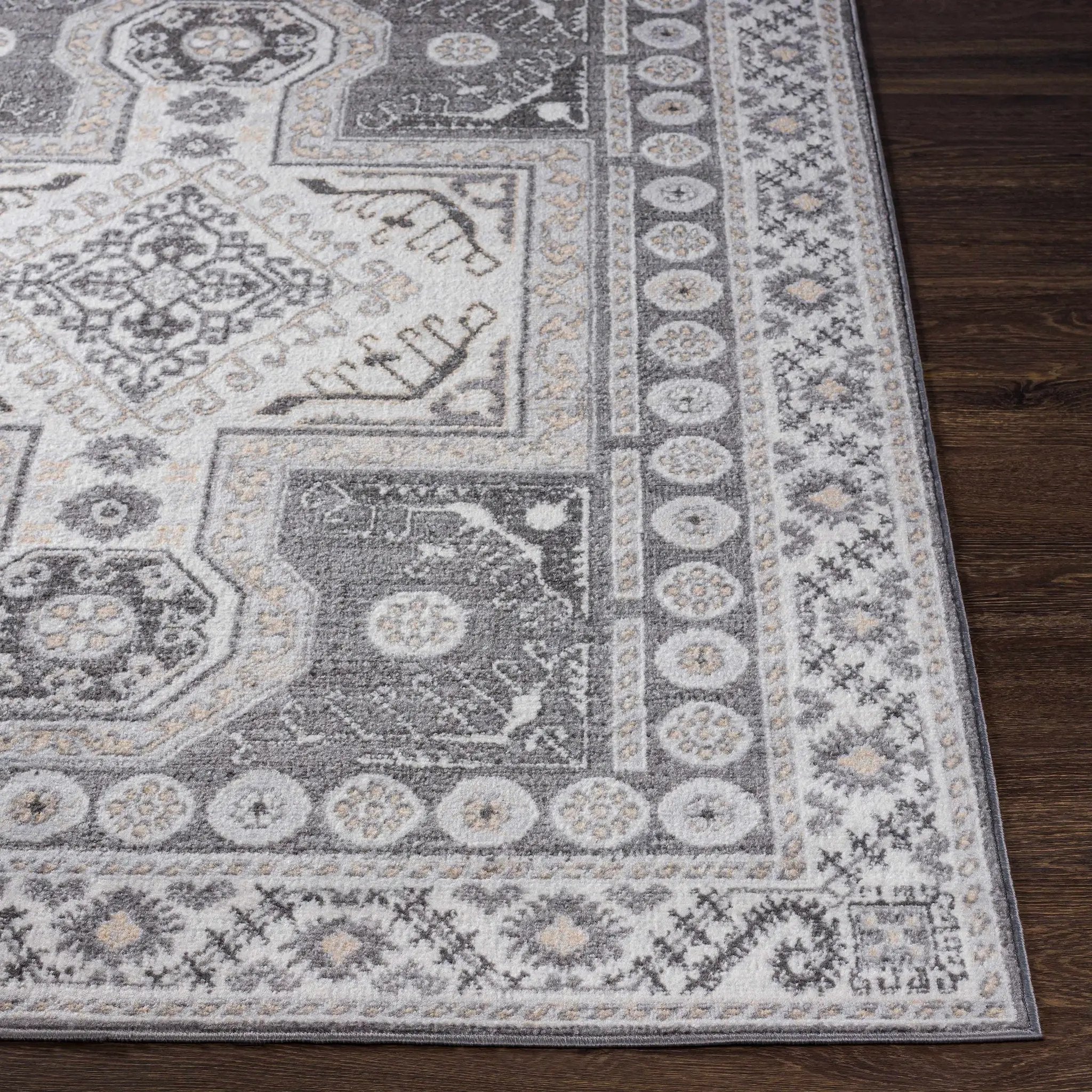 Harrah Gray Cross Rug - Clearance by Boutique Rugs