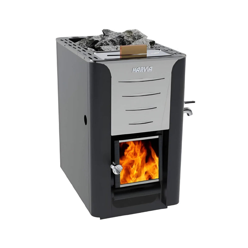 Harvia 20 ES Pro Wood Sauna Stove With Water Tank & Stauna Stones, 24.1KW [WK200ES] (SAK48251) by SAKSBY WHOLESALE