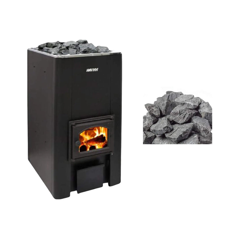Harvia 50 40KW Black Floor Mount Wood-Burning Sauna Stove With Sauna Stones [WK500] (SAK73164) by SAKSBY WHOLESALE