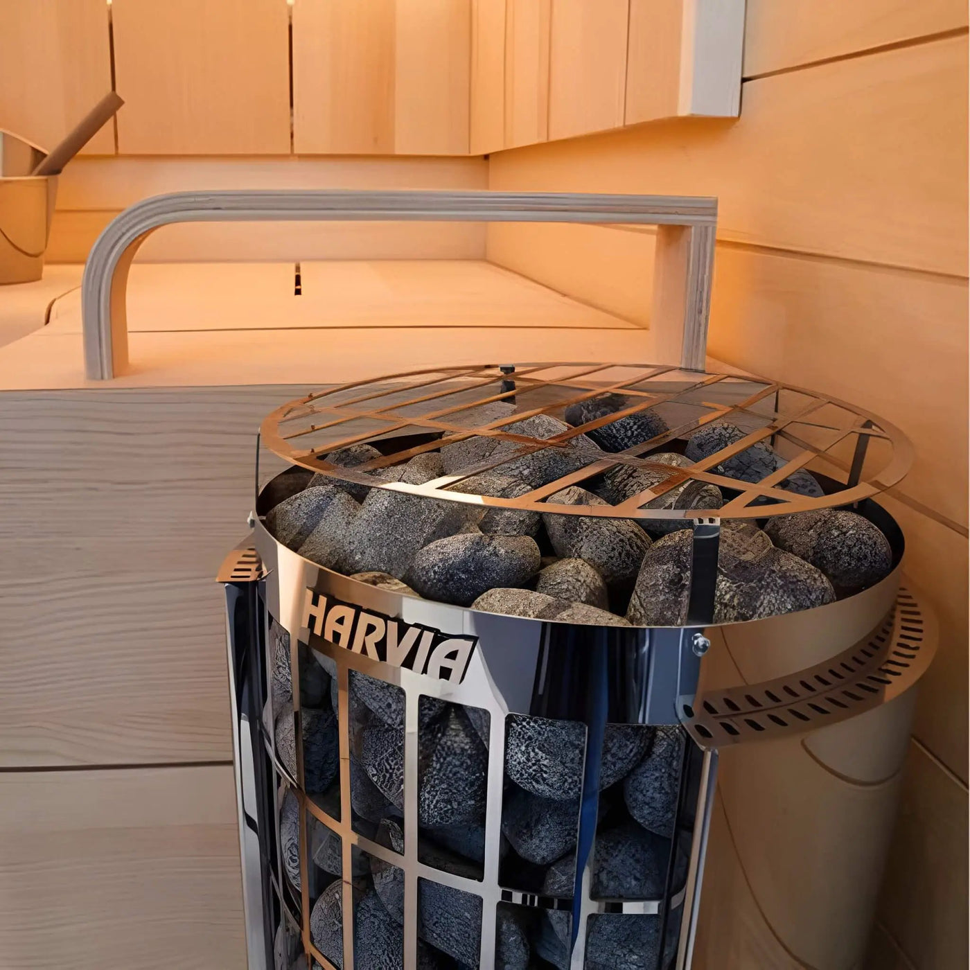 Harvia Cilindro Modern Steel Pillar Style Sauna Heater W/ Sauna Stones [PC60/80/90] (SAK84937) by SAKSBY WHOLESALE