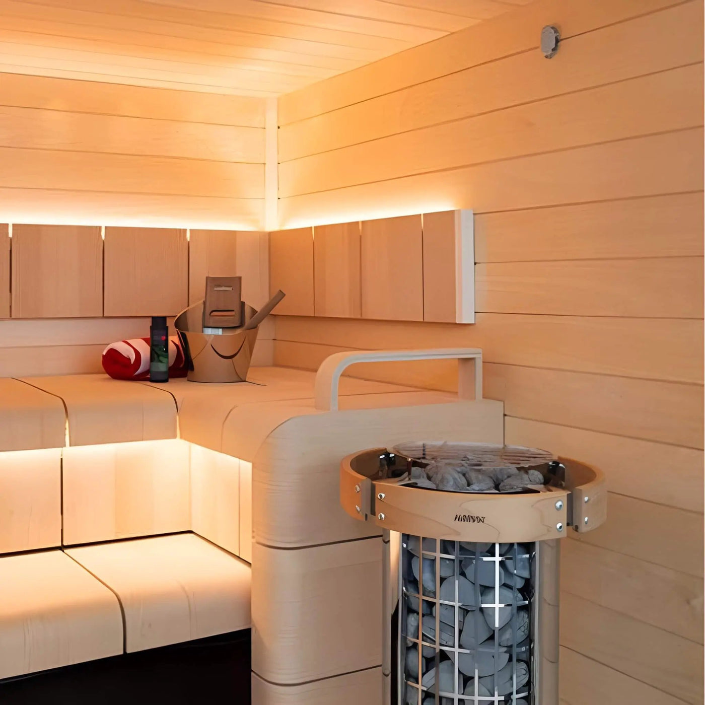 Harvia Cilindro UL Certified Electric Sauna Heater With Xenio CX45 Digital Control Panel & Sauna Stones [PC60/80/90/110E] (SAK86571) by SAKSBY WHOLESALE