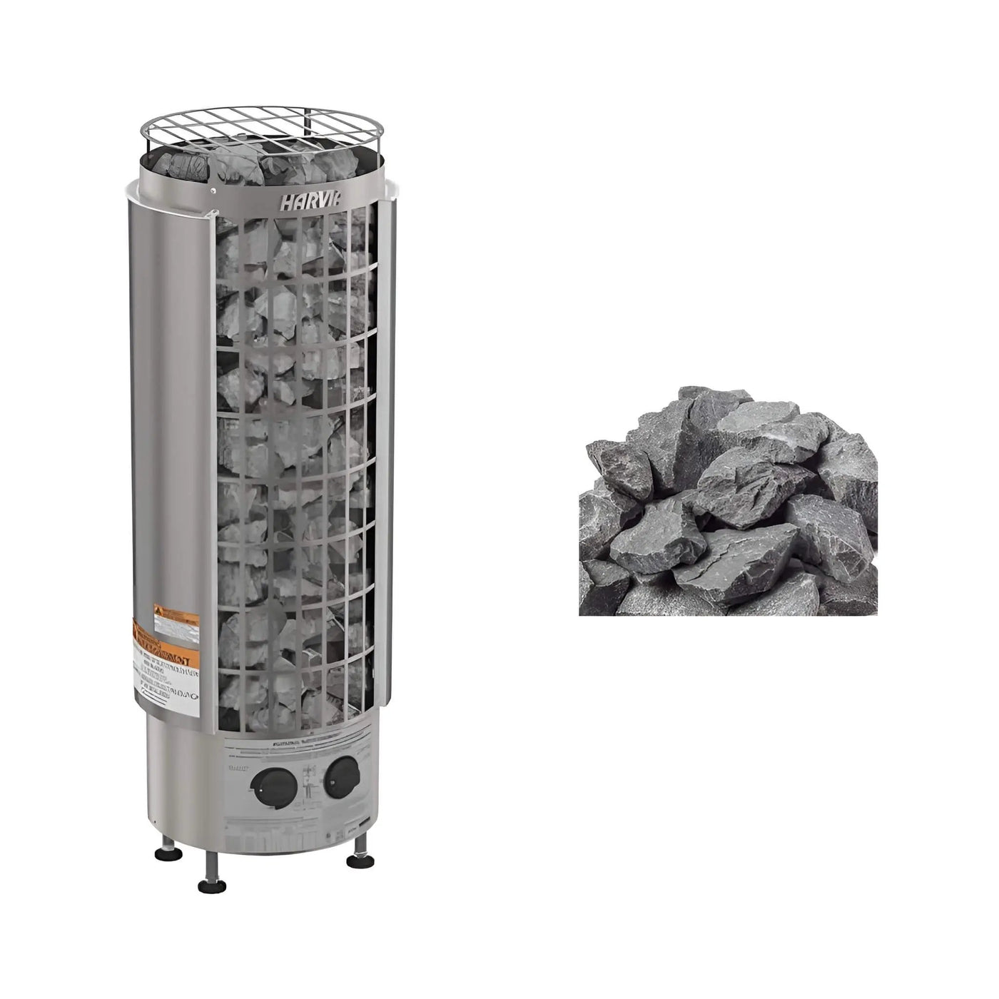 Harvia Cilindro Modern Steel Pillar Style Sauna Heater W/ Sauna Stones [PC60/80/90] (SAK84937) by SAKSBY WHOLESALE