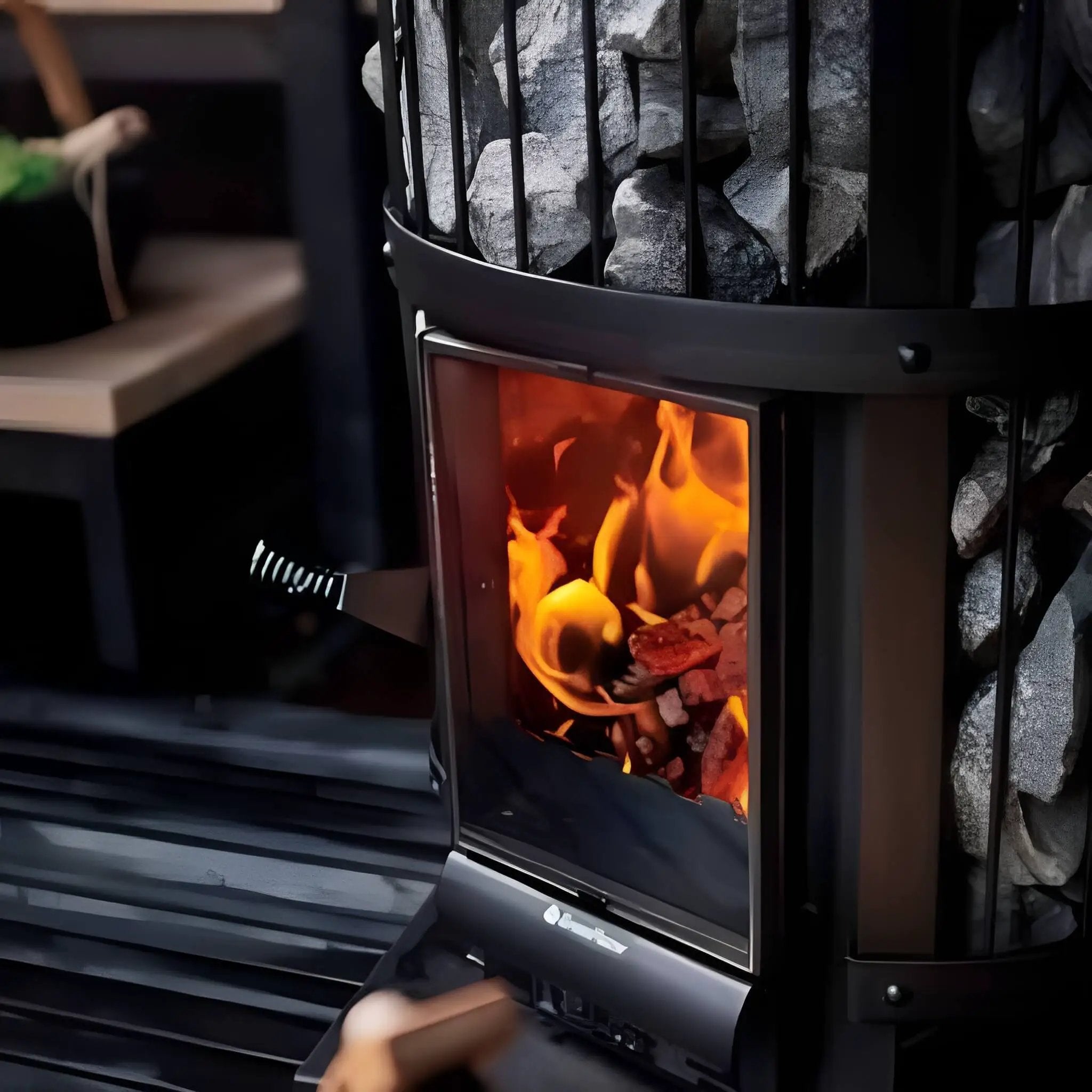 Harvia GreenFlame Legend 240 Wood Sauna Stove With Sauna Stones, 15.9KW [WK200LD] (SAK84935) by SAKSBY WHOLESALE
