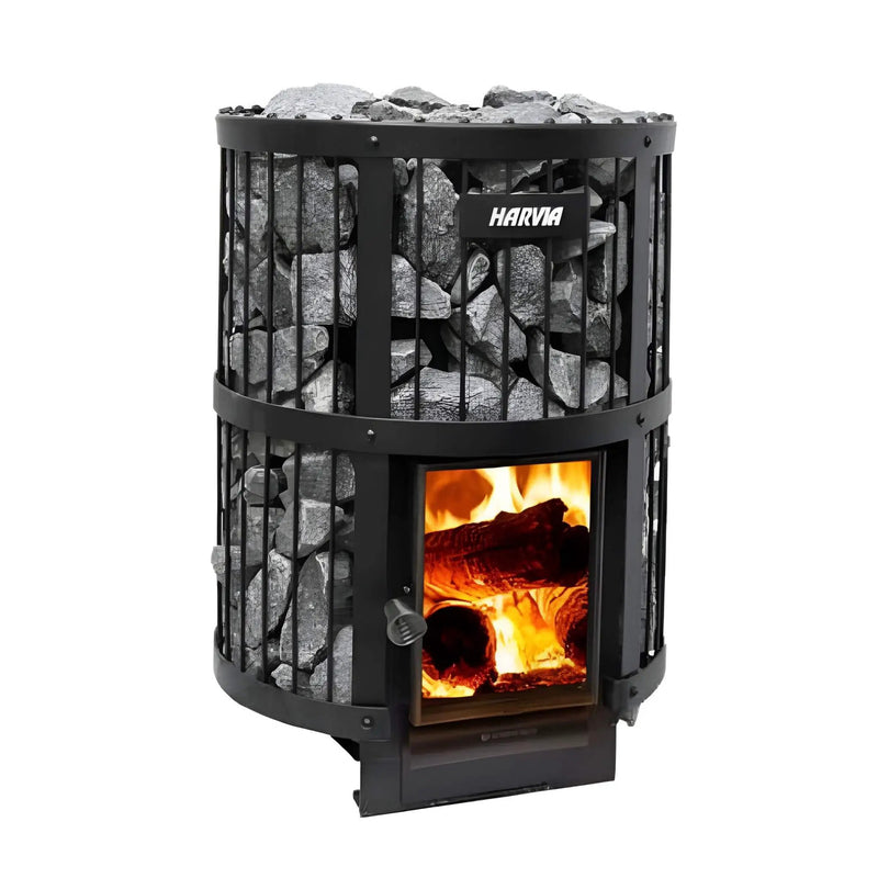 Harvia GreenFlame Legend 240 Wood Sauna Stove With Sauna Stones, 15.9KW [WK200LD] (SAK84935) by SAKSBY WHOLESALE