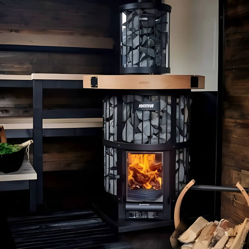 Harvia GreenFlame Legend 240 Wood Sauna Stove With Sauna Stones, 15.9KW [WK200LD] (SAK84935) by SAKSBY WHOLESALE