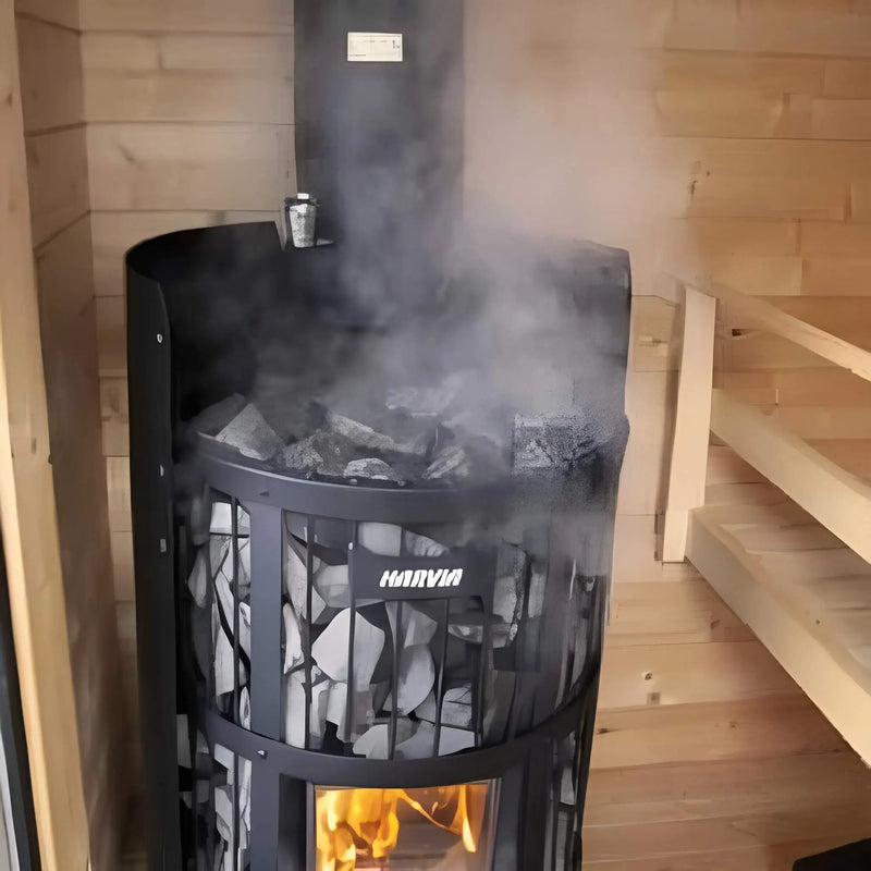 Harvia GreenFlame Legend 240 Wood Sauna Stove With Sauna Stones, 15.9KW [WK200LD] (SAK84935) by SAKSBY WHOLESALE